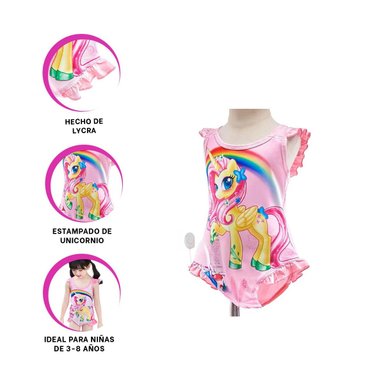 PACK9 ROPA DE NATACION PARA NIÑAS MG-5101 EB DE COLOR ROSADO - 3