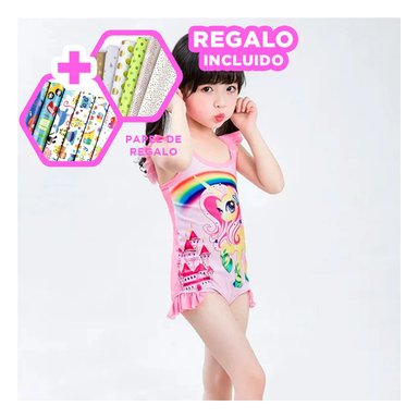 PACK9 ROPA INFANTIL FEMENINO EN ROSADO Y+PAPEL DE REGALO