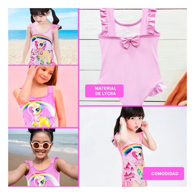 PACK2 INDUMENTARIA DE NATACION PARA NINAS ROSADO PARA ACTIVIDADES ACUATICAS Y+PAPEL REGALO - 3