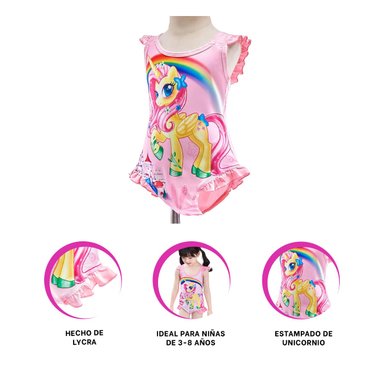 PACK3 TRAJE DE BAÑO PARA NIÑAS EN ROSADO Y+LIGAS DE REGALO