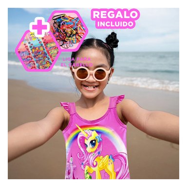 PACK9 TRAJE DE BAÑO PARA CHICAS EN FUCSIA Y+LIGAS DE REGALO