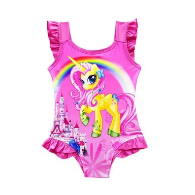 TRAJE DE NATACION INFANTIL PARA NINAS COLOR FUCSIA CON AJUSTE FLEXIBLE Y+PAPEL REGALO