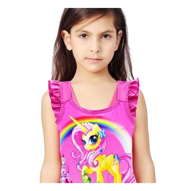 TRAJE DE NATACION INFANTIL PARA NINAS COLOR FUCSIA CON AJUSTE FLEXIBLE Y+PAPEL REGALO - 3