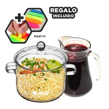 PACK5 OLLA PARA SOPA 1500ML Y+BANDERITAS ADHESIVAS