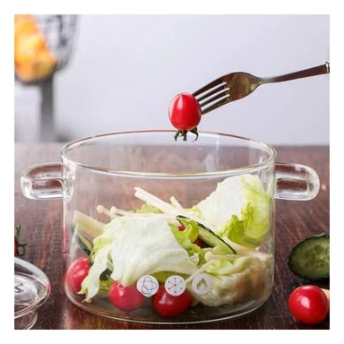 CACEROLA PARA COMIDAS 1500ML TRANSPARENTE Y+GIFT STICKERS