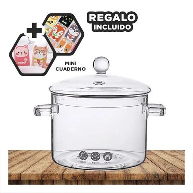 CACEROLA DE ALIMENTOS 1500ML TRANSPARENTE Y+GIFT MINIAGENDA