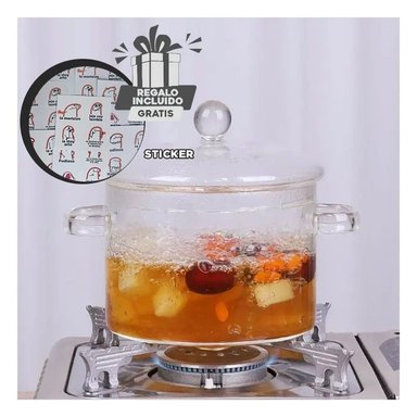 PACK2 OLLA FUNCIONAL 1500ML TRANSPARENTE Y+REGALO STICKERS