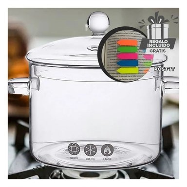 CAZUELA DE ALMUERZO 1500ML TRANSPARENTE Y+POST-IT ADHESIVOS