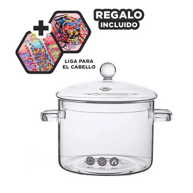 CAZUELA UTIL 1500ML TRANSPARENTE Y+REGALO LIGAS PARA PEINAR