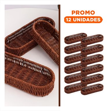 PACK12 UNIDAD DECORATIVA TEJIDA MULTIUSO OVALADA MARRON ORDEN PERSONAL DIARIO Y+REGALO STICKER