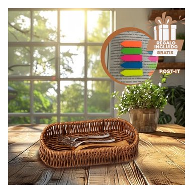 PACK4 CESTA PARA UTENSILIOS OVALADA Y+BANDERITAS ADHESIVAS