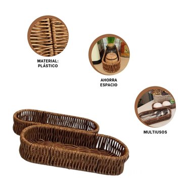 PACK9 AZAFATE PARA EL HOGAR OVALADA EN COLOR MARRON