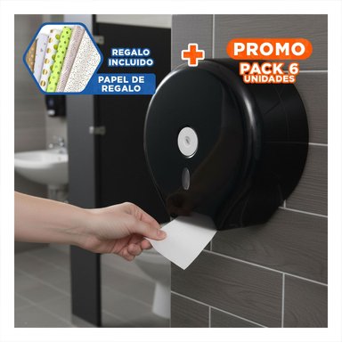 PACK6 PORTA OBJETOS MULTIFUNCIONAL PARA PAPEL HIGIENICO JUMBO NEGRO GOTA Y+PAPEL REGALO