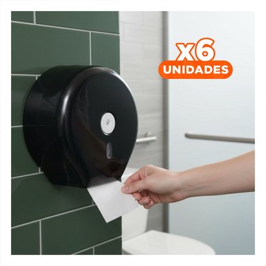 PACK6 PORTA OBJETOS PARA PAPEL HIGIENICO JUMBO NEGRO COMODO GOTA Y+REGALO STICKER