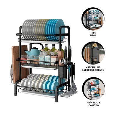 PACK2 ESCURRIDOR 3N Y SOPORTE EN NEGRO Y+REGALO AGENDITA