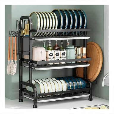 PACK4 ESCURREPLATOS 3 NIVELES EN NEGRO Y+PAPEL DE REGALO