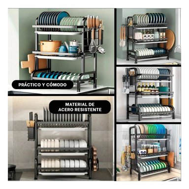 PACK4 ESCURRIDOR DE 3 NIVELES EN NEGRO Y+REGALO AGENDITA