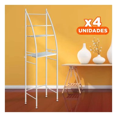 PACK4 ORGANIZADOR CURVO BLANCO PARA DUCHA CON ESPACIO EFICIENTE Y LIMPIO