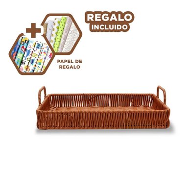 PACK5 BANDEJA PARA FRUTAS O TOALLAS CON ASAS DE TEJIDO