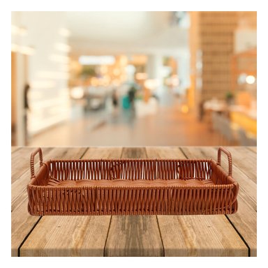 PACK4 BANDEJA RECTANGULAR CON ASAS TEJIDO Y+REGALO AGENDITA