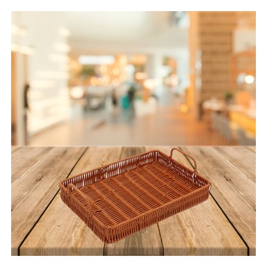 PACK5 CHAROLA CON DISEÑO MIMBRE CON ASAS Y+REGALO STICKERS