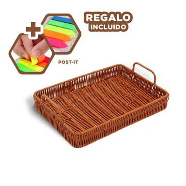 PACK2 BANDEJA CON ASAS DE TEJIDO Y+BANDERITAS ADHESIVAS