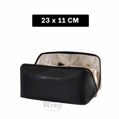 BOLSO DE MAQUILLAJE EN NEGRO Y+REGALO LIGAS PARA PEINAR