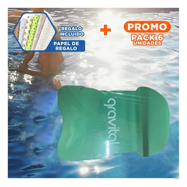 PACK6 PLATAFORMA DE NATACION CON CINTURA ERGONOMICA VERDE PARA DEPORTE Y+PAPEL REGALO