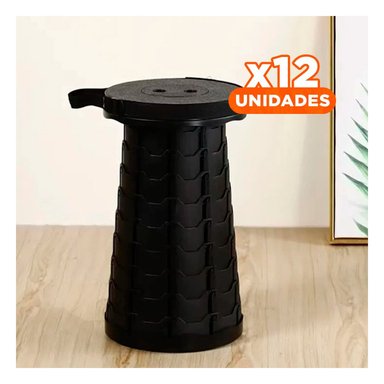 PACK12 BANCO ESTABLE CON SEGURO PORTATIL PARA MOMENTOS DE DESCANSO NEGRO