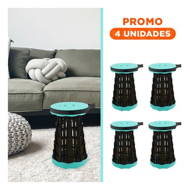 PACK4 SILLON PLEGABLE PORTATIL CON DOS SEGUROS PARA USO EN CASA VERDE NEGRO Y+REGALO STICKER