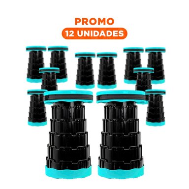 PACK12 MUEBLE PLEGABLE PORTATIL CON DOBLE SEGURO TAPA TURQUEZA CENTRO NEGRO Y+REGALO STICKER