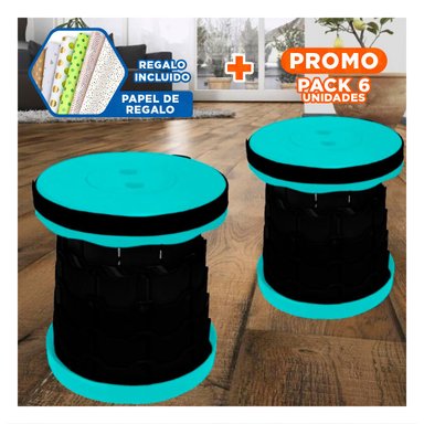 PACK6 PLATAFORMA DE ASIENTO COMPACTA CON SEGURO PARA TRANSPORTAR TURQUEZA Y+PAPEL REGALO