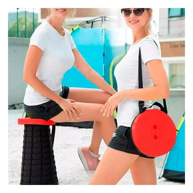 PACK2 TABURETE PLEGABLE LIGERO PARA REUNIONES Y ACTIVIDADES ROJO Y+PAPEL REGALO - 2