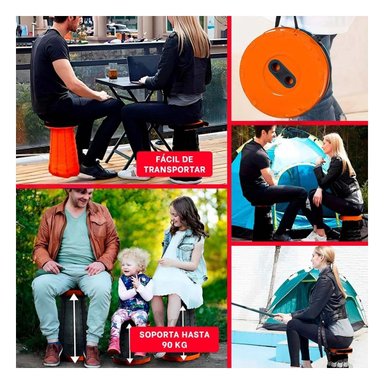 PACK2 TABURETE PLEGABLE LIGERO PARA REUNIONES Y ACTIVIDADES ROJO Y+PAPEL REGALO - 3