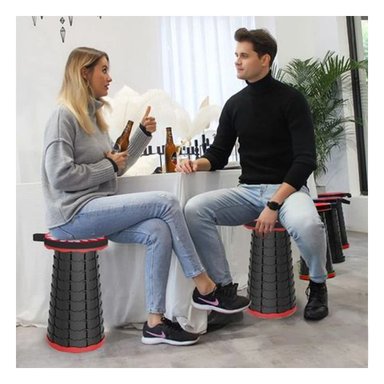 PACK2 TABURETE PLEGABLE LIGERO PARA REUNIONES Y ACTIVIDADES ROJO Y+PAPEL REGALO - 5