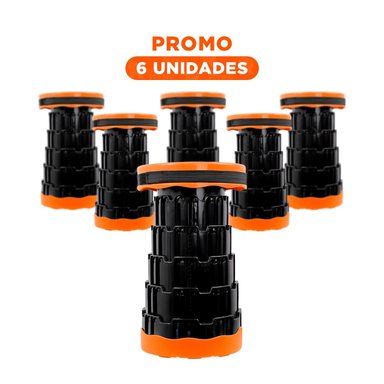 PACK6 SOPORTE COMPACTO PLEGABLE 2 SEGUROS PORTATILES DISENO NARANJA NEGRO