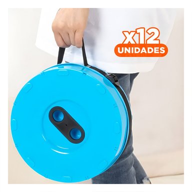 PACK12 BUTACA COMODA PLEGABLE CON 2 SEGUROS COMODOS PARA HOGAR TAPA CELESTE MULTICOLOR