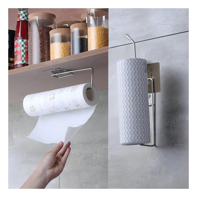 PACK6 ORGANIZADOR DE PAPEL COCINA DE ACERO Y+LIGAS DE REGALO