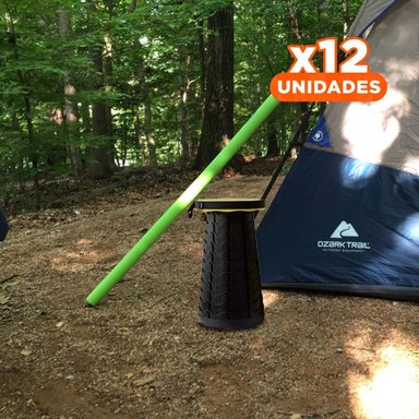 PACK12 BANCO DE APOYO PLEGABLE CON SEGURO PORTATIL AMARILLO