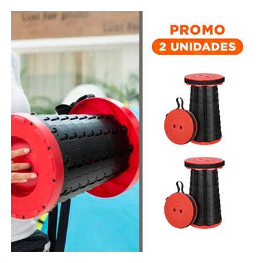 PACK2 ABURETE PORTATIL CON CIERRE RAPIDO Y SEGURO ROJO