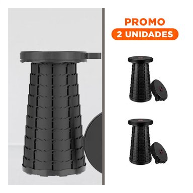 PACK2 BUTACA PORTATIL CON SEGURO PARA RELAJARSE EN INTERIORES O EXTERIORES NEGRO - 1
