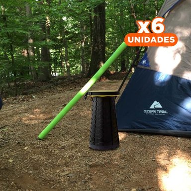 PACK6 BUTACA DE APOYO PLEGABLE CON SEGURO PORTATIL AMARILLO Y+REGALO STICKER