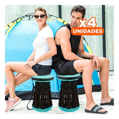 PACK4 ASIENTO PORTATIL PLEGABLE CON DOS SEGUROS PARA CASA Y EVENTOS VERDE NEGRO