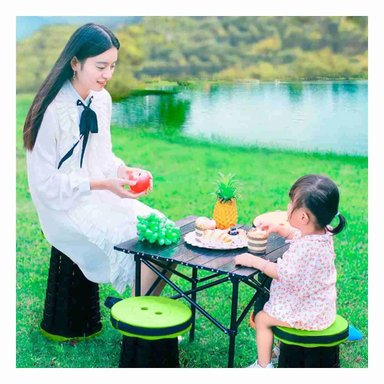 PACK3 ASIENTO CAMPING PLEGABLE EN VERDE Y+REGALO STICKERS