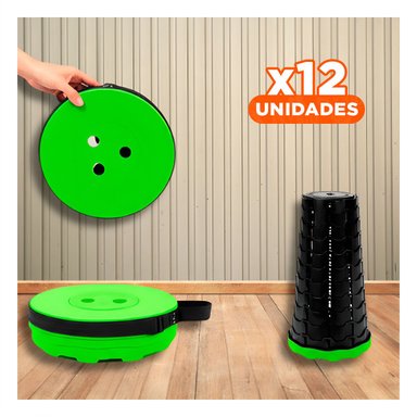 PACK12 SITIAL PORTATIL VERDE 1 SEGURO PLEGABLE DISENO PRACTICO TRANSPORTAR FACIL