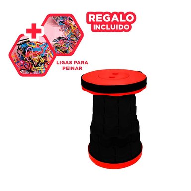PACK6 BANQUETA COMPACTA DE COLOR ROJO Y+LIGAS DE REGALO