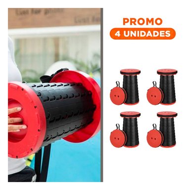 PACK4 BUTACA PLEGABLES PARA SALA COMEDOR Y TERRAZA ROJO Y+REGALO STICKER