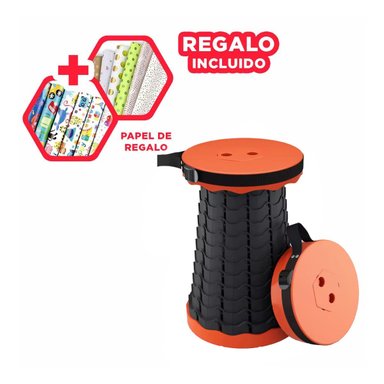 PACK9 BANQUETA COMODO EN COLOR ROJO Y+PAPEL DE REGALO