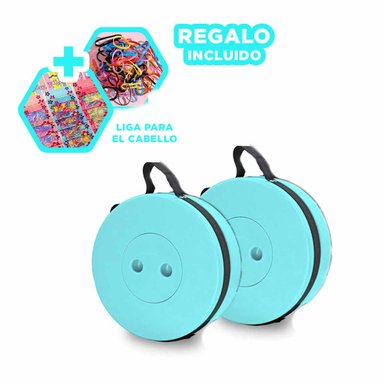PACK6 BANCO PRACTICO DE LLEVAR TURQUEZA Y+LIGAS DE REGALO