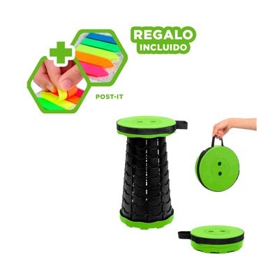 PACK9 ASIENTO COMODO CAMPING EN VERDE Y+BANDERITAS ADHESIVAS